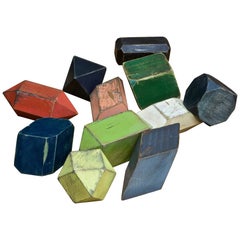 Retro Geometric Geology Gemstone Wooden Crystal Models Atomic Toy Building Blocks