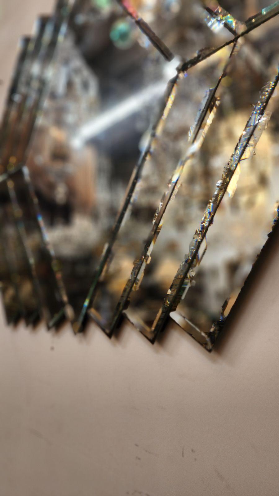 20ième siècle Miroir en verre géométrique en vente