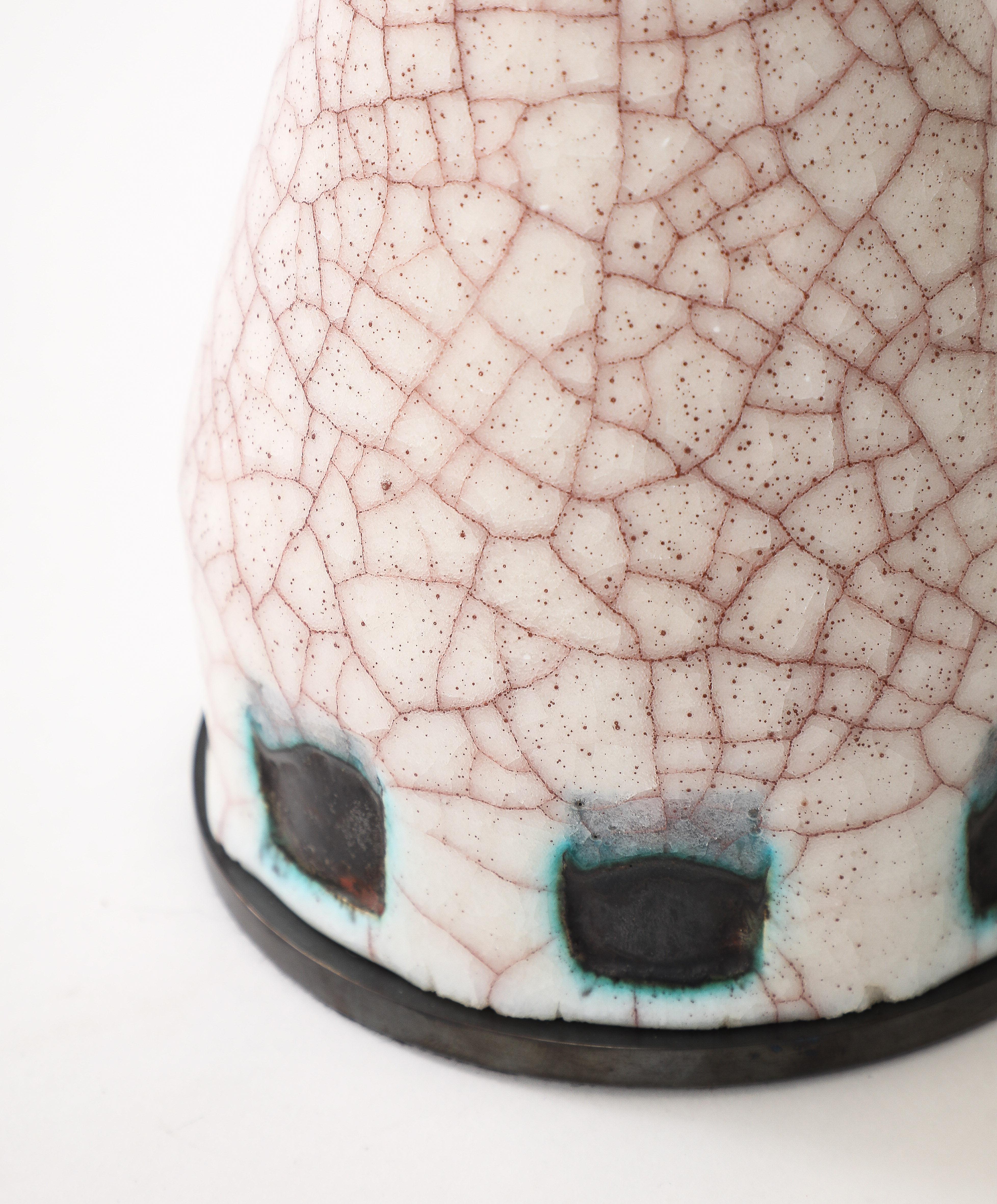 Lampada da tavolo geometrica in ceramica smaltata di Pieter Groeneveldt, Paesi Bassi, 1960 ca. in vendita 5