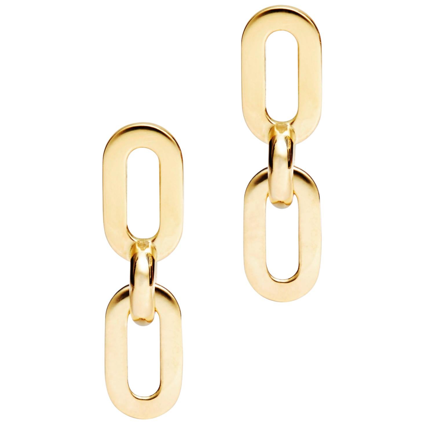 Geometric Gold Drop Earrings For Sale