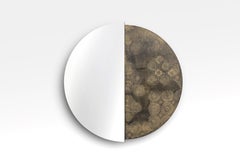 Specchio geometrico rotondo Eclisse 1200 oro di Disain1971