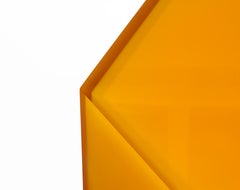 Geometric Gradient Hex Box in Orange, Epoxy Resin Side Table / Stool, by Facture