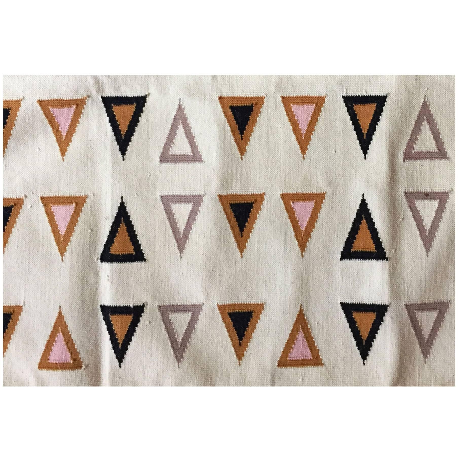 Geometric Gramercy Multi Handwoven Modern Cotton Rug, Carpet and Durrie