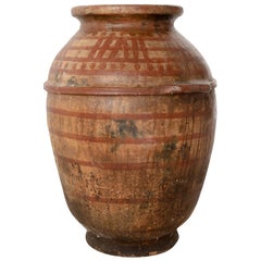 Vintage Geometric Graphic Large Ceramic Pot