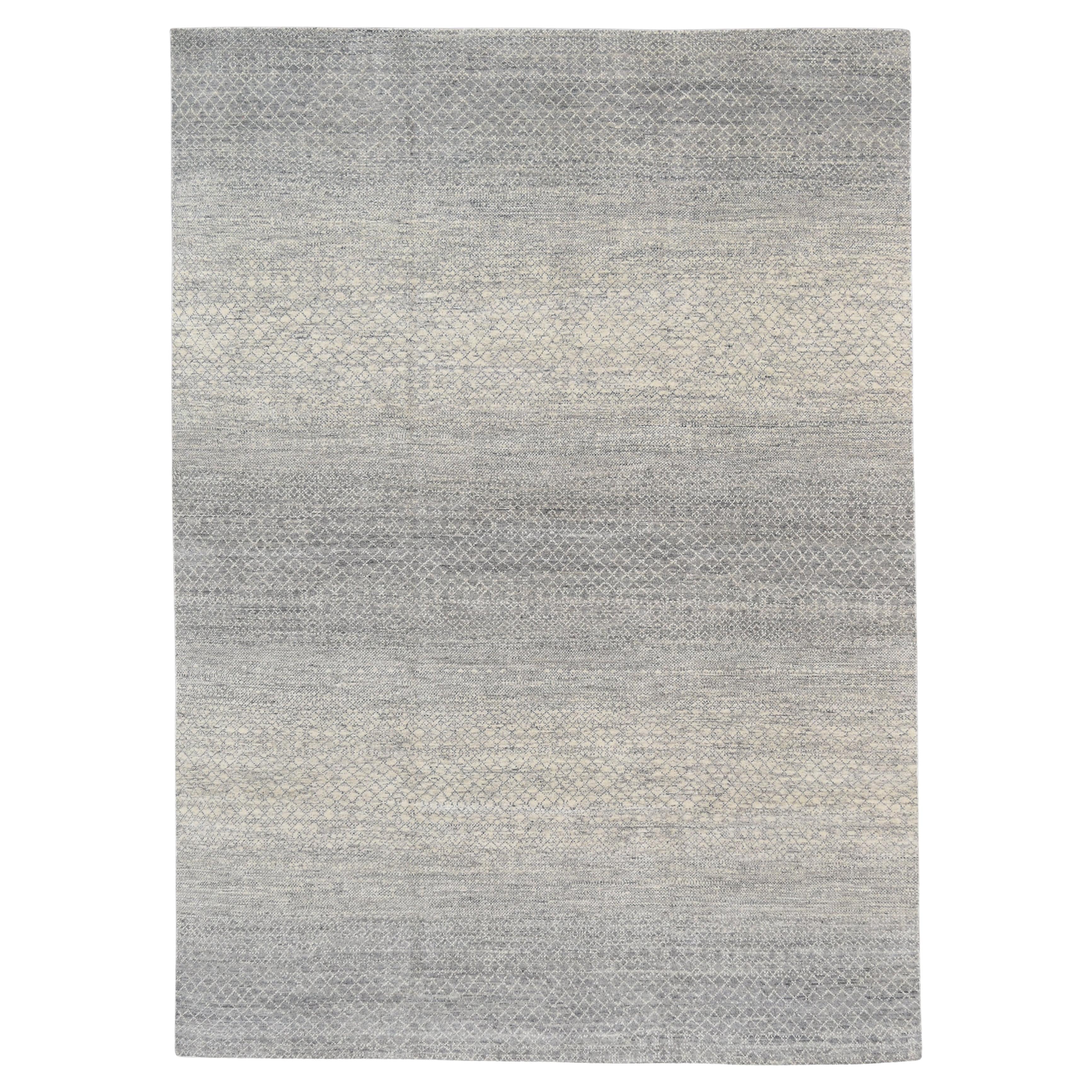 Tapis géométrique gris et ivoire gradient de laine 8'9''x12'3''