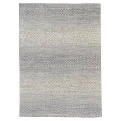 Tapis géométrique gris et ivoire gradient de laine 8'9''x12'3''