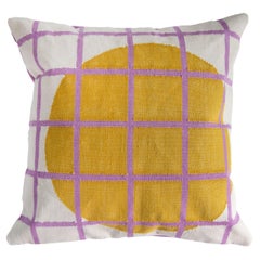 Geometric Grid Pillow, Reversible Circle