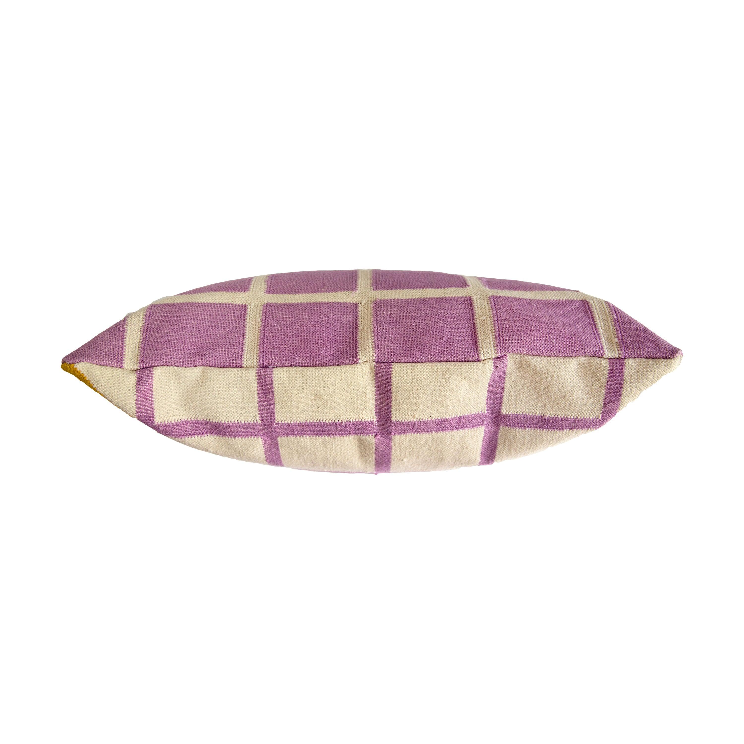 Modern Geometric Grid Pillow, Reversible Diagonal