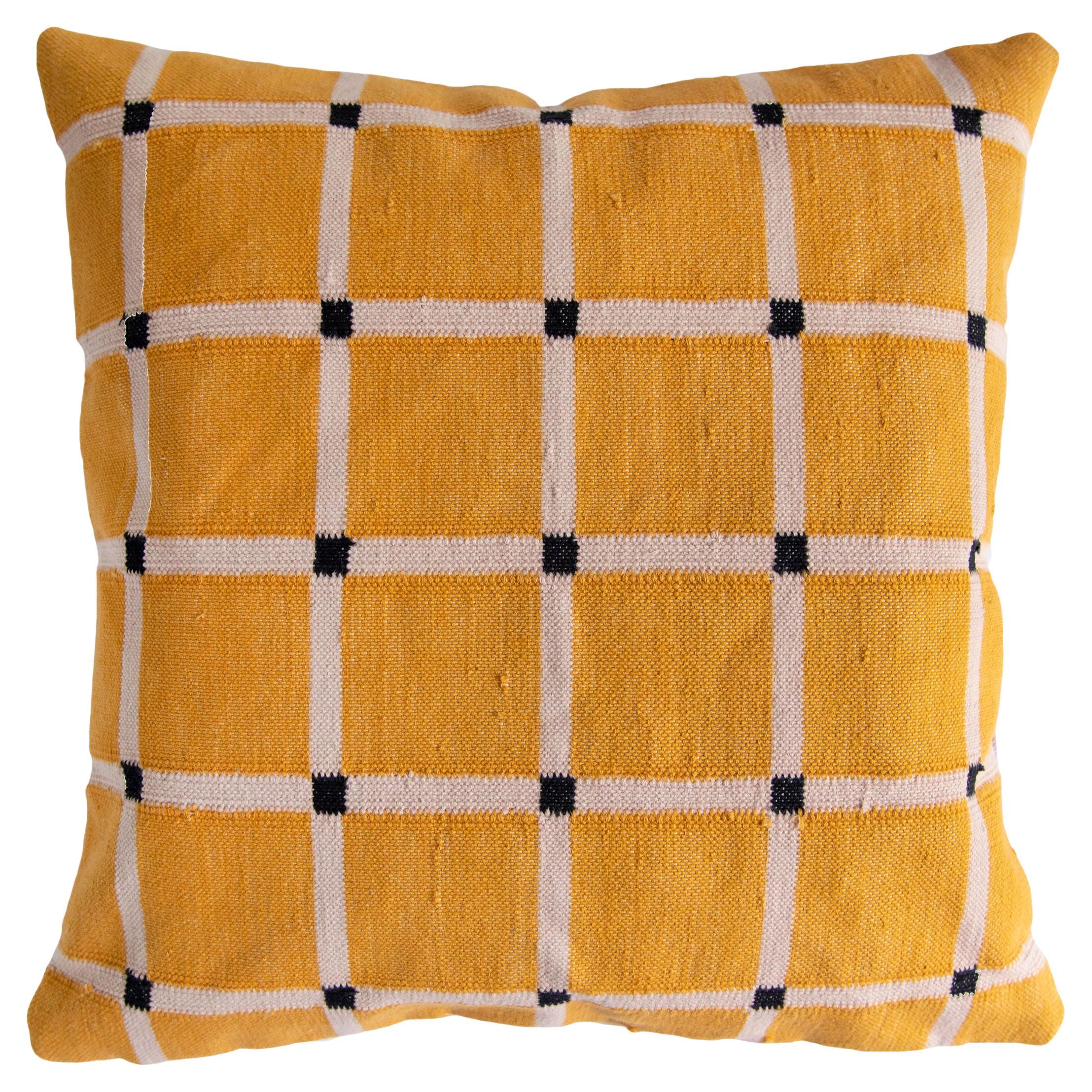 Geometric Grid Pillow, Reversible Marmalade + Lilac