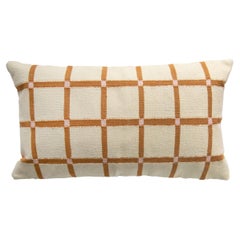 Geometric Grid Pillow, Reversible Pink + Ochre