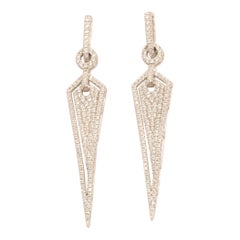 Pendientes de diamantes en forma de halo geométrico en oro macizo de 14k (certificado)