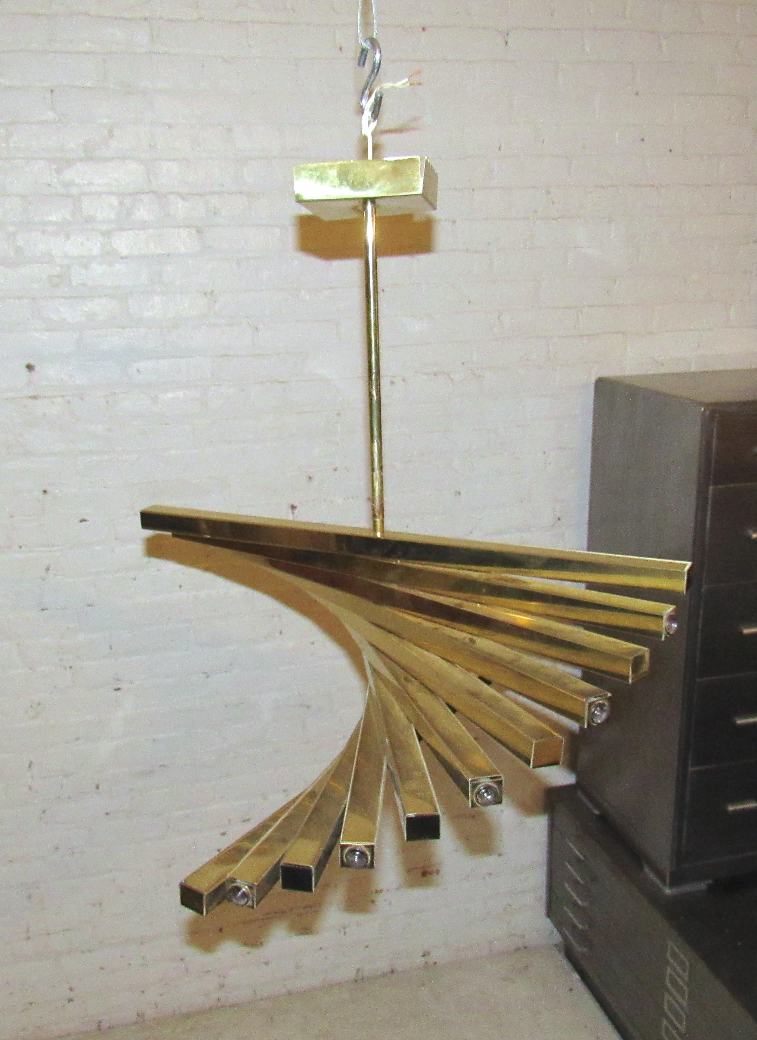 Geometric Hanging Brass Pendant 2