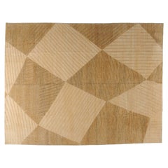 Geometrischer tibetischer Teppich mit Saum und Seide