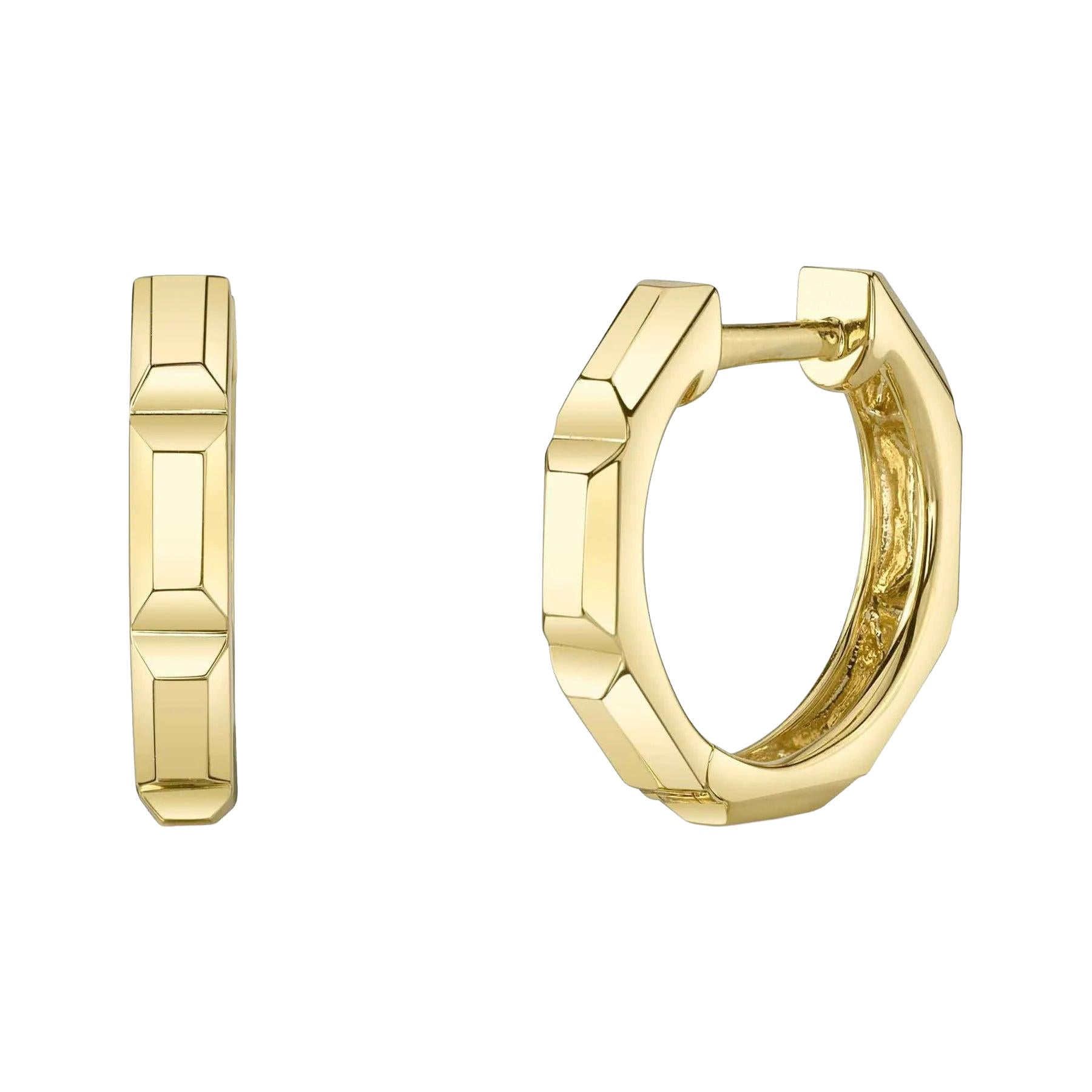 Geometric Huggie Hoop Earrings im Angebot