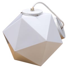 Used Geometric Icosahedron Pendant Lamp Light Vitrolite Glass Globe as George Nelson