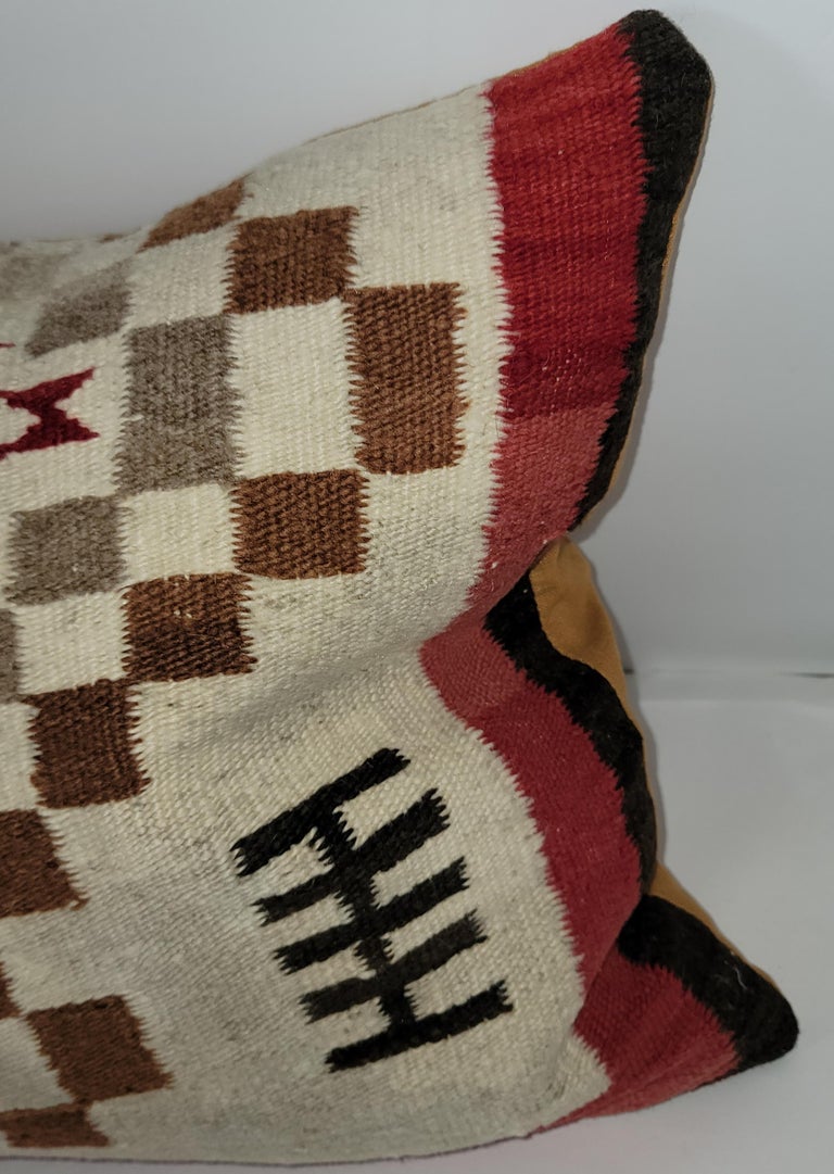 Geometric Indian Weaving Bolster Pillow For Sale at 1stDibs