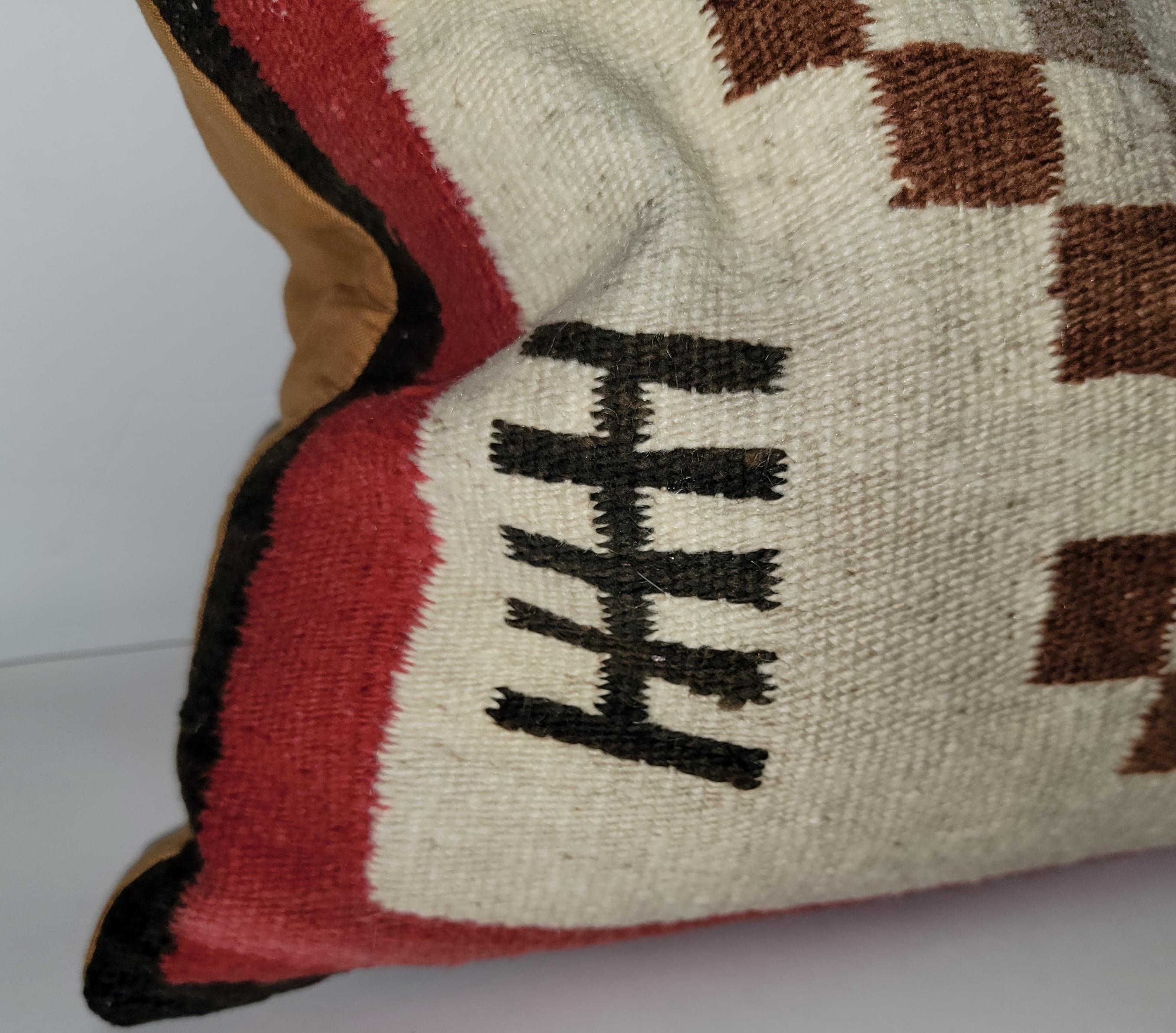 Hand-Woven Geometric Indian Weaving Bolster Pillow For Sale