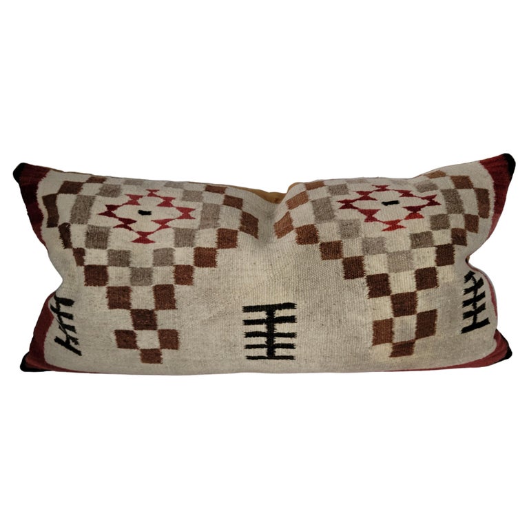Geometric Indian Weaving Bolster Pillow For Sale at 1stDibs