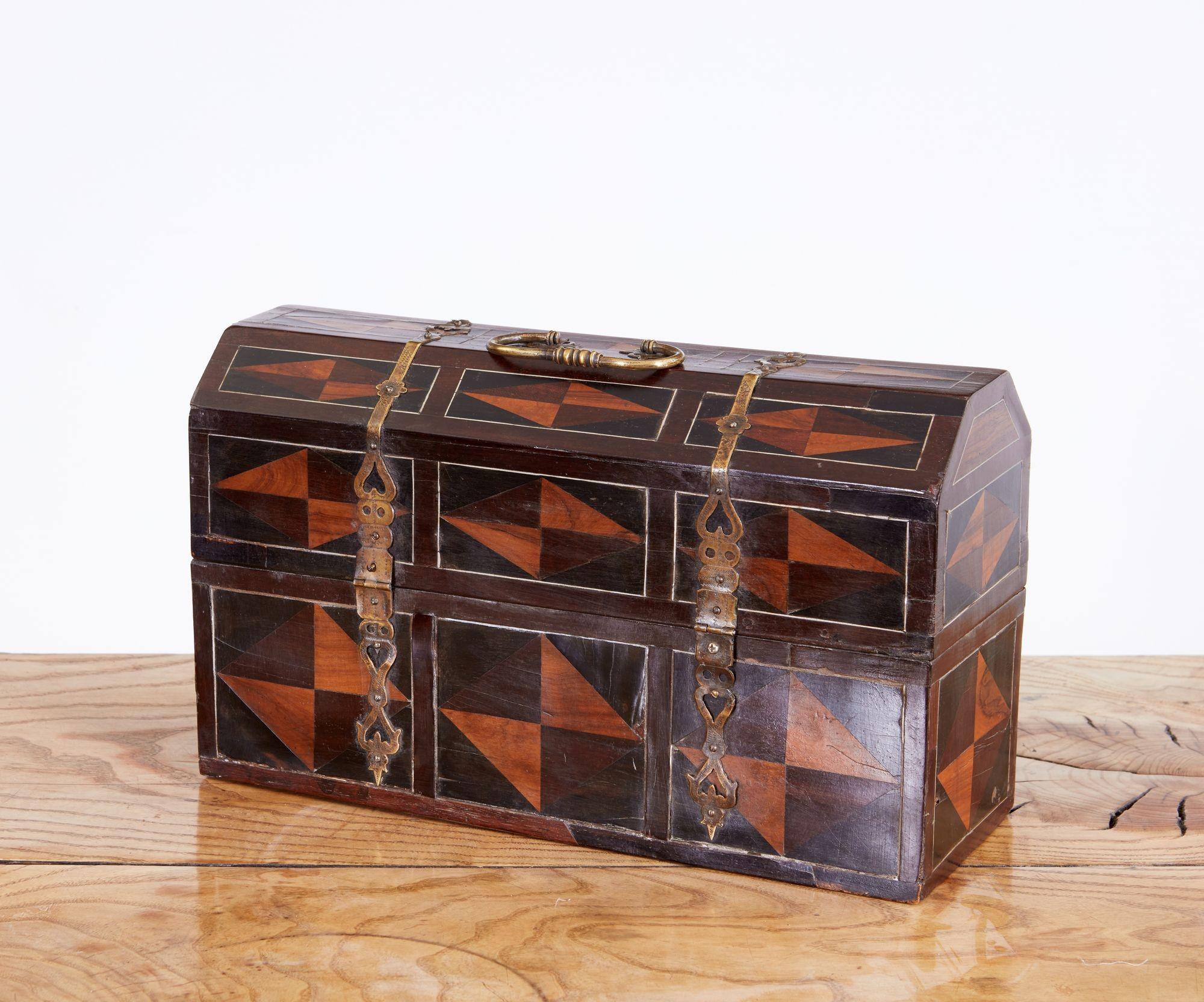 Early 18th Century Geometric Inlaid Box For Sale