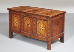 Geometric Inlaid Paneled Lidded Box