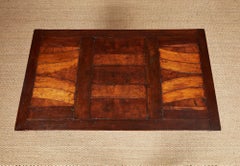 18th c. Tuscan Draw Table with Curved Walnut and Pear Inlaid Top