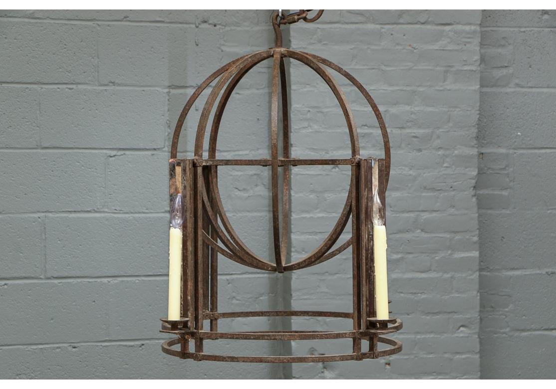 Geometric Iron Atlas Lantern From Jerry Pair For Sale 5
