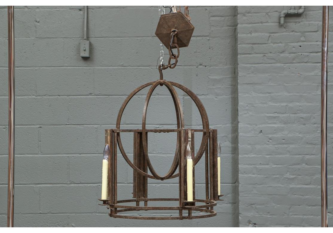 Geometric Iron Atlas Lantern From Jerry Pair For Sale 8