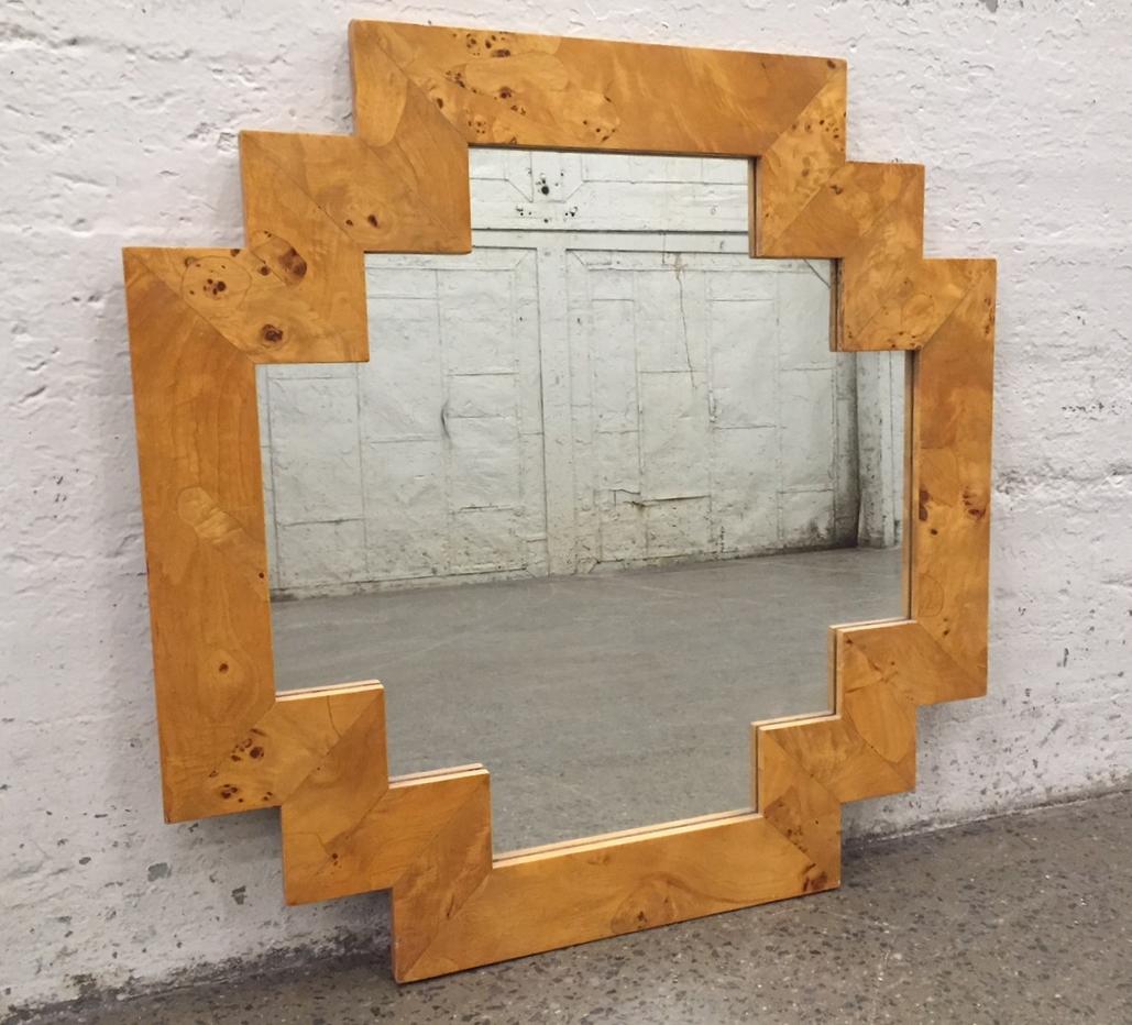burled wood mirror