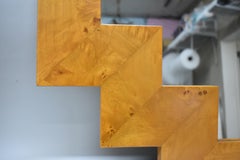 Espejo de Pared Moderno Geométrico de Madera Burl Italiana