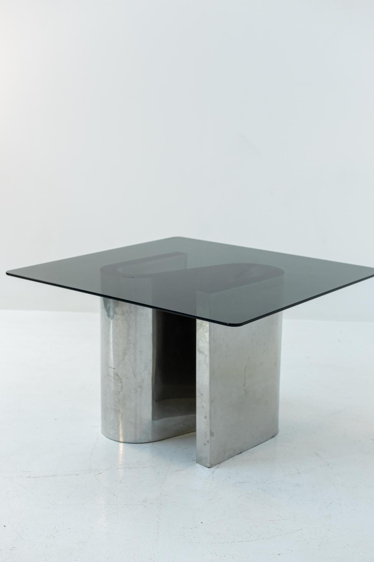 Geometric Italian Dining Table in Steel and Glass 4