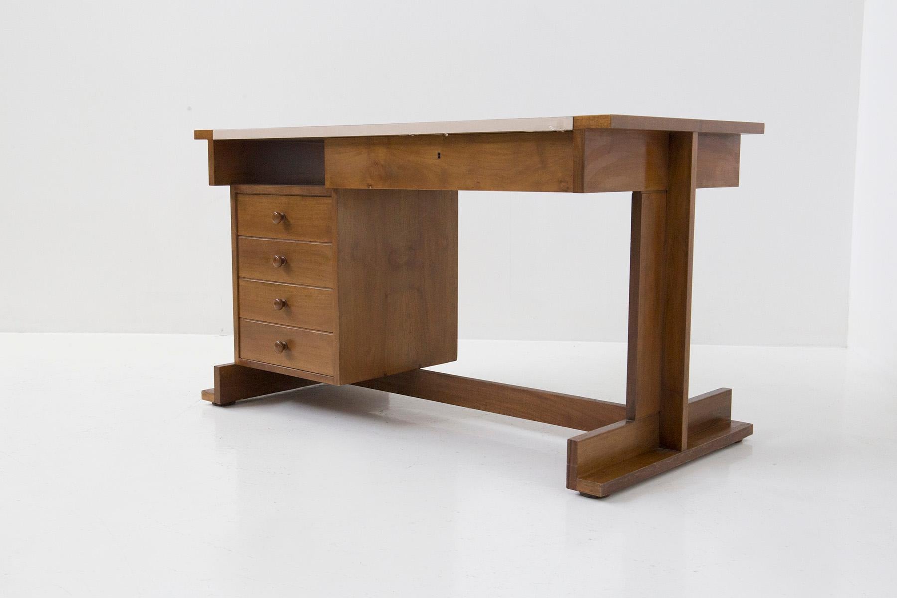 Geometric Italian Vintage Desk in Wood 3