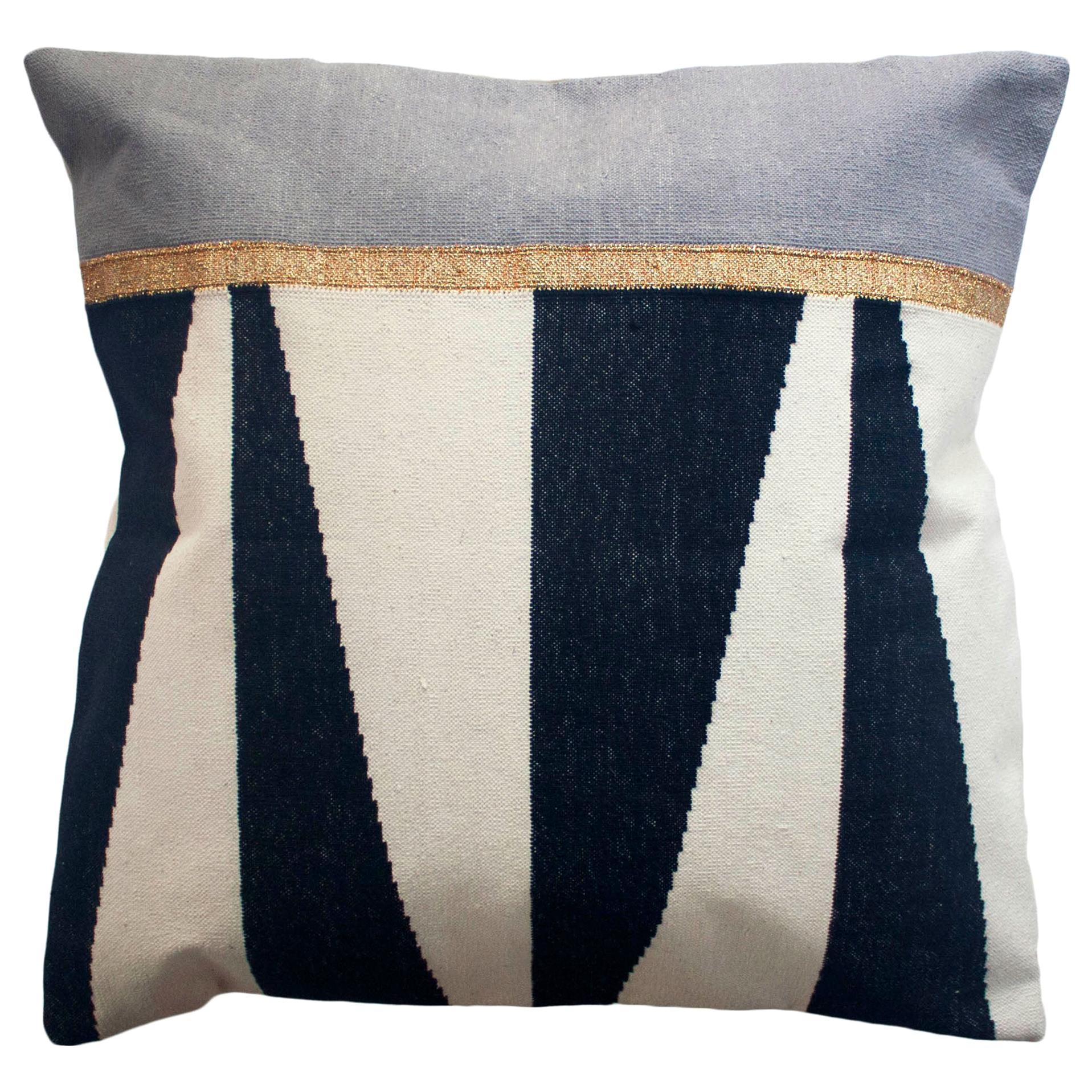 Geometric Jordan Black and White Modern Throw Pillow Cover