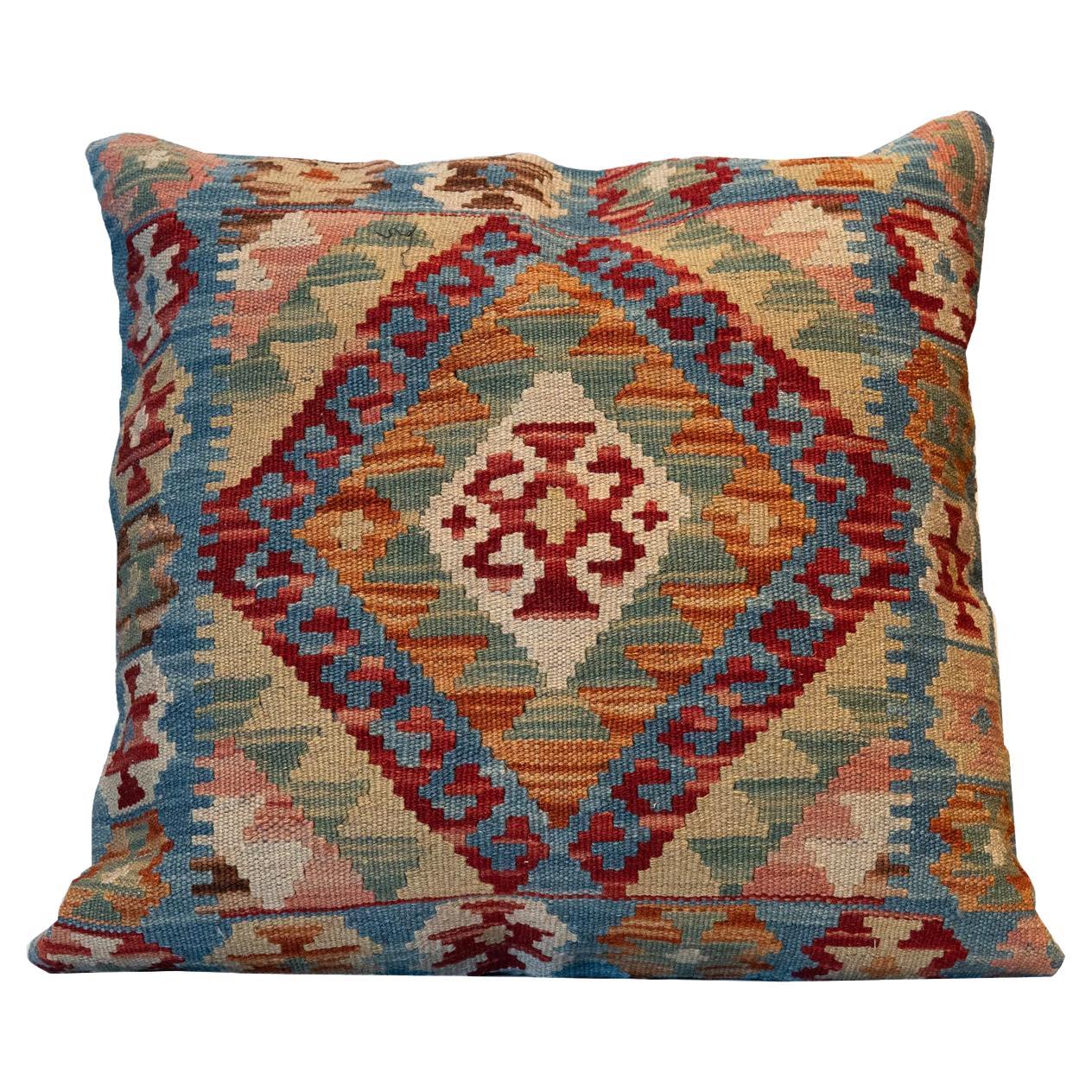 Geometric Kilim Cushion Cover Traditional Pillow Case Fine Wool Handmade