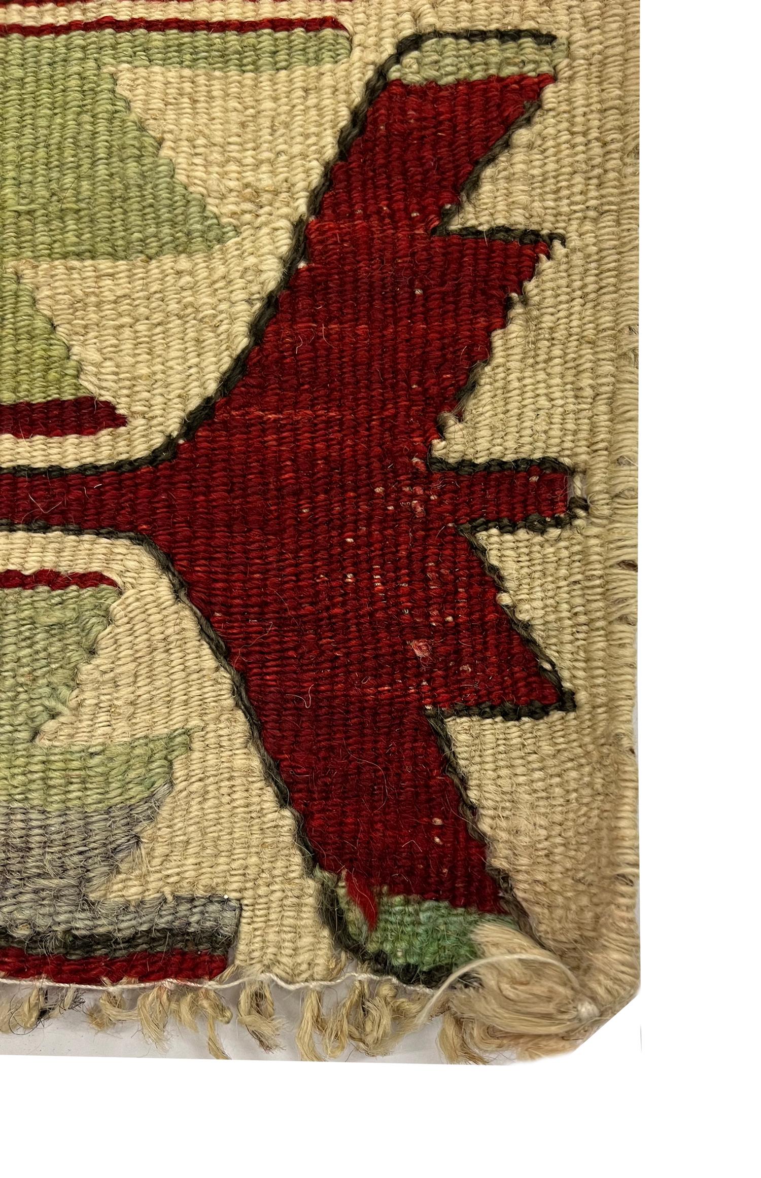 Mid-20th Century Geometric Kilim Rug Antique Traditional Handmade Carpet Area Rug For Sale