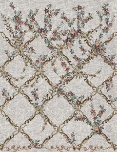 Geometric Leaves Wall Paper in Fabric also suitable for wet area