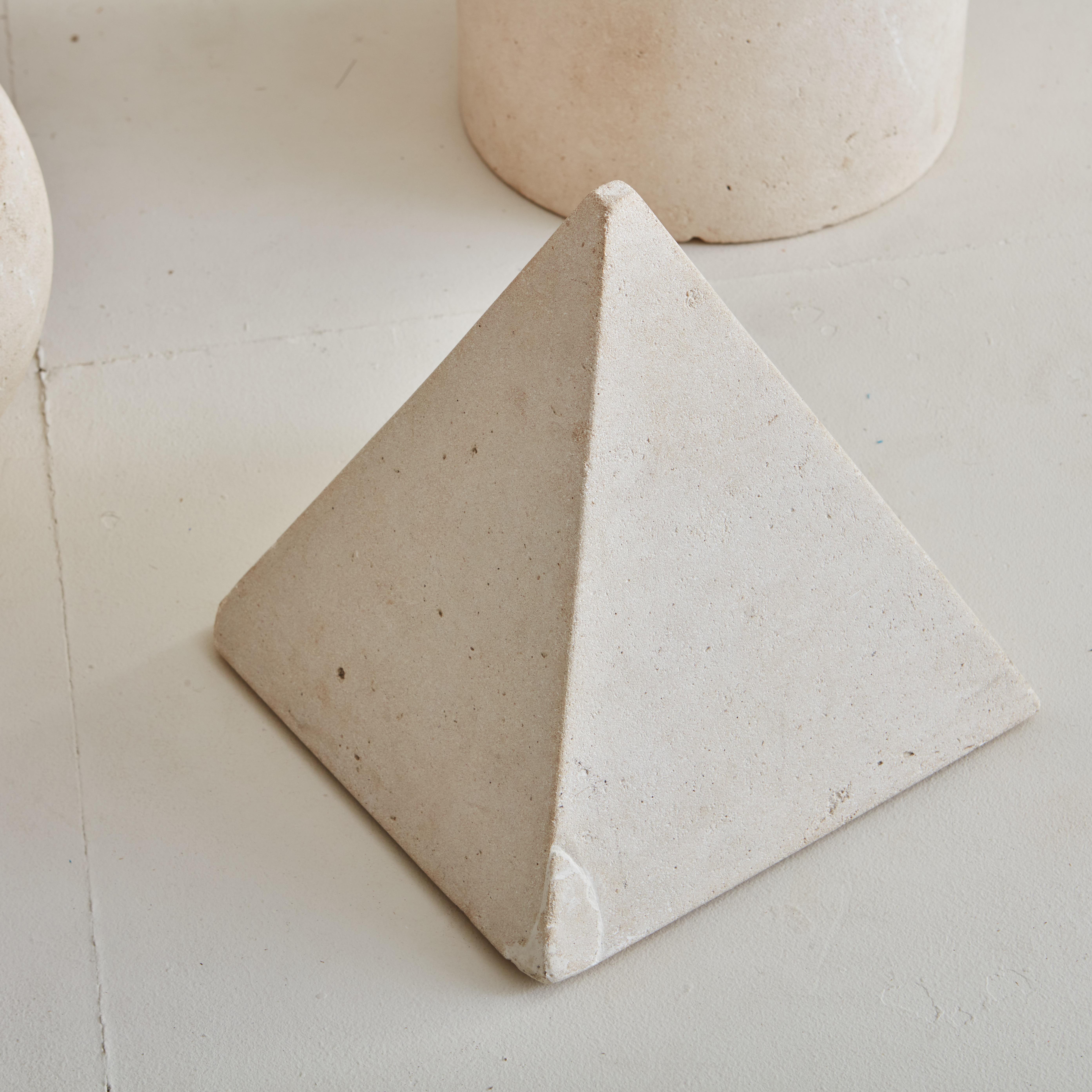 20th Century Geometric Limestone Shapes Coffee Table in the Style of Massimo Vignelli