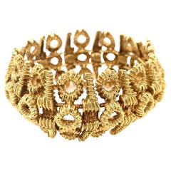 Bracelet à maillons géométriques en or jaune 18k, circa 1960