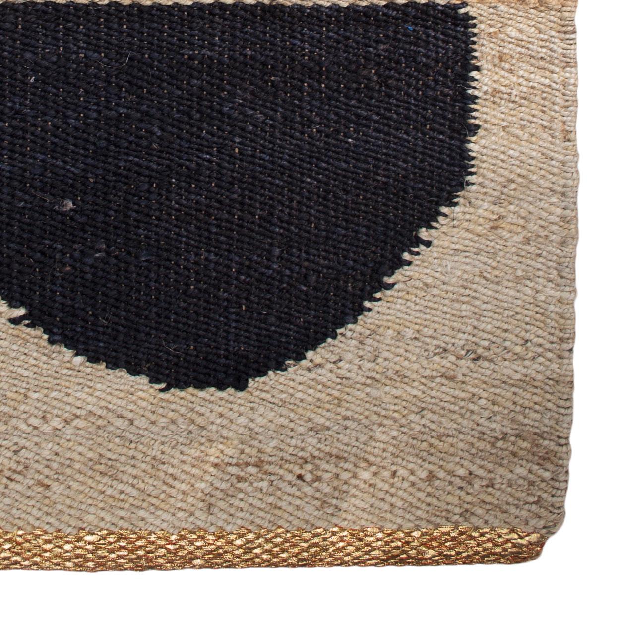 Hand-Woven Geometric Lola Circle Handwoven Modern Jute Rug, Carpet and Durrie