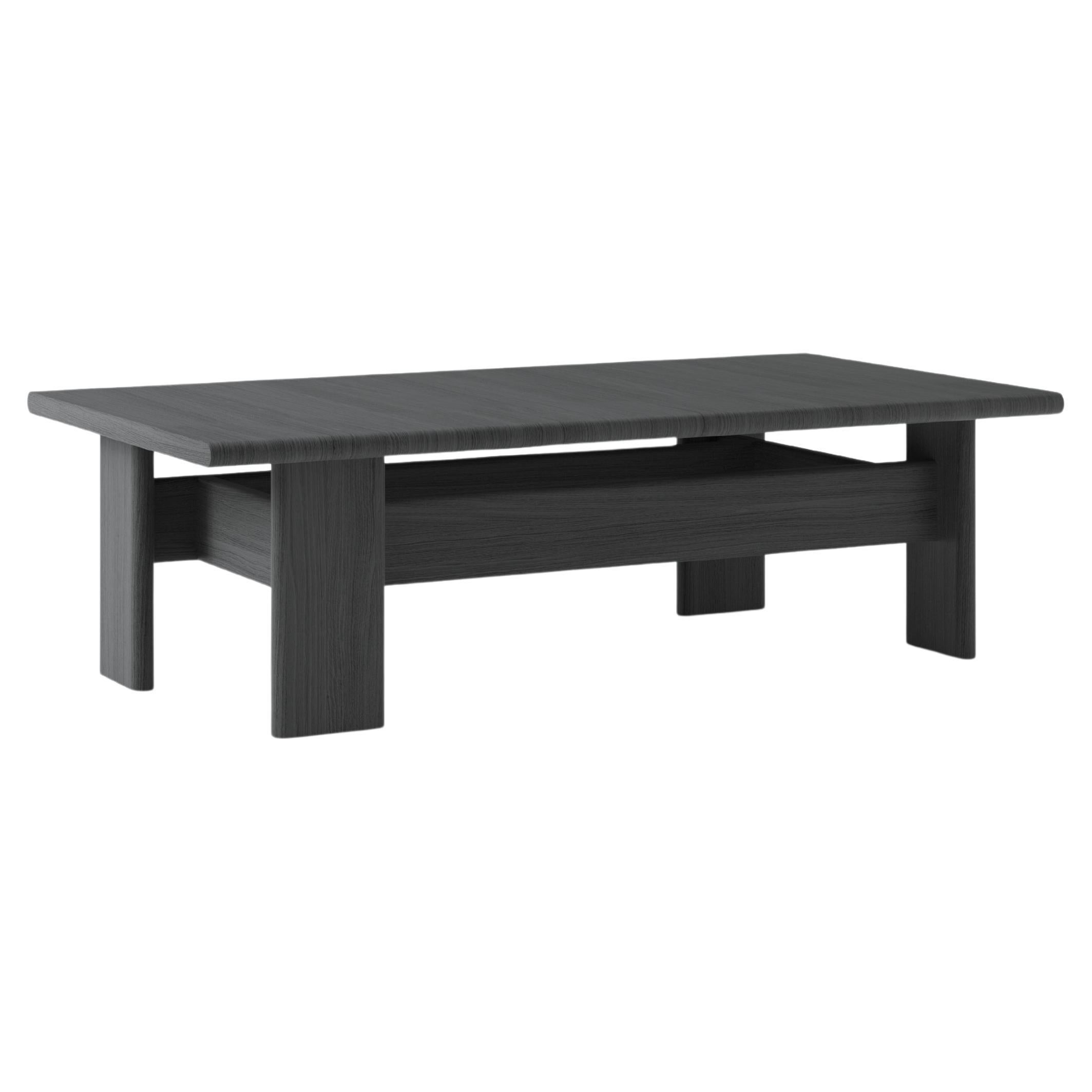 Geometrischer niedriger Couchtisch aus schwarzer Esche - Archipen 4 von NOOM
