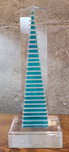 Geometric Acrylic / Lucite Table Sculpture Style of Vasa Mihich