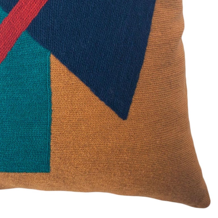 Geometric Madrid Triangle Hand Embroidered Modern Throw Pillow Cover For Sale At 1stdibs