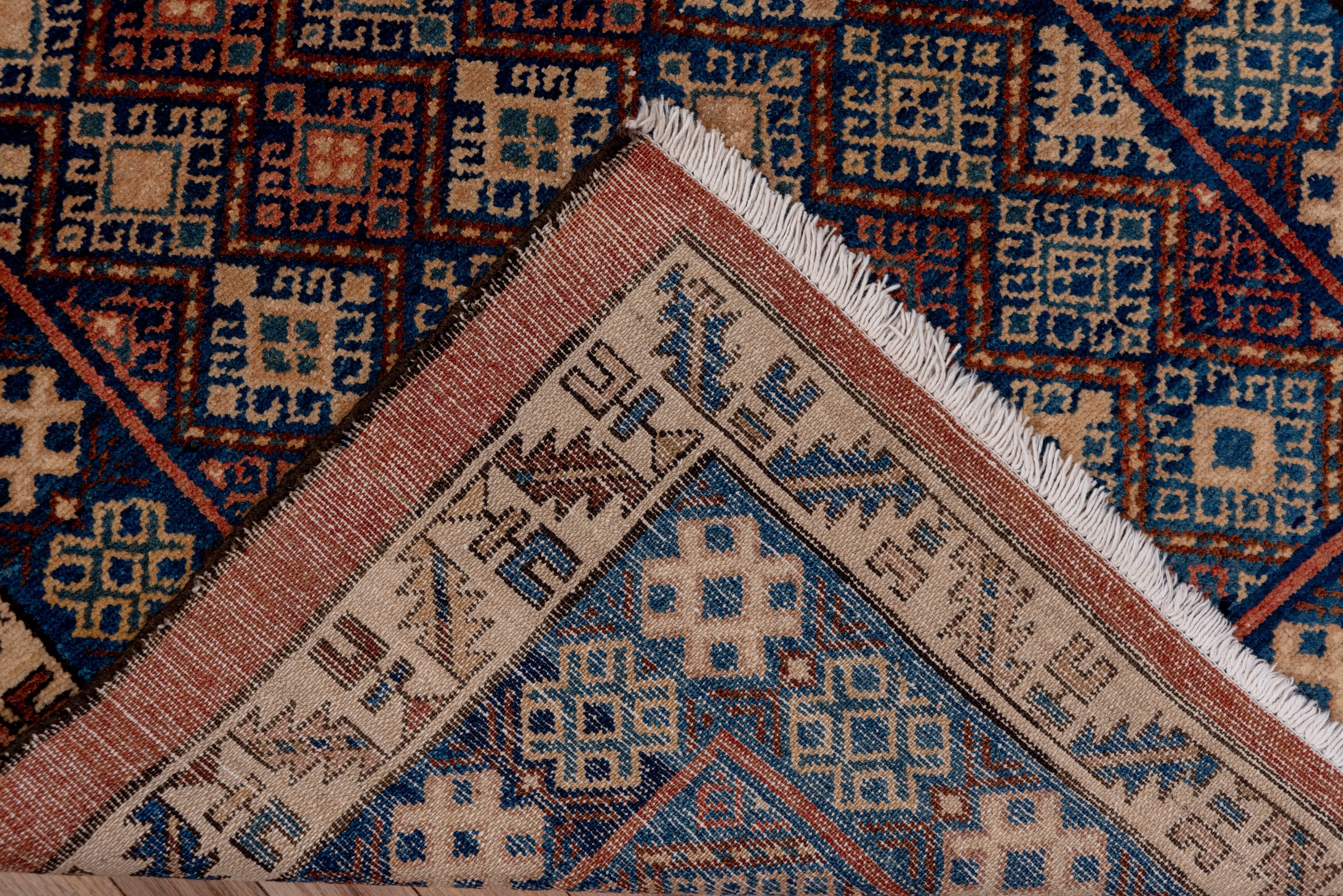 Hand-Knotted Geometric Malayer Runner, circa 1920s For Sale