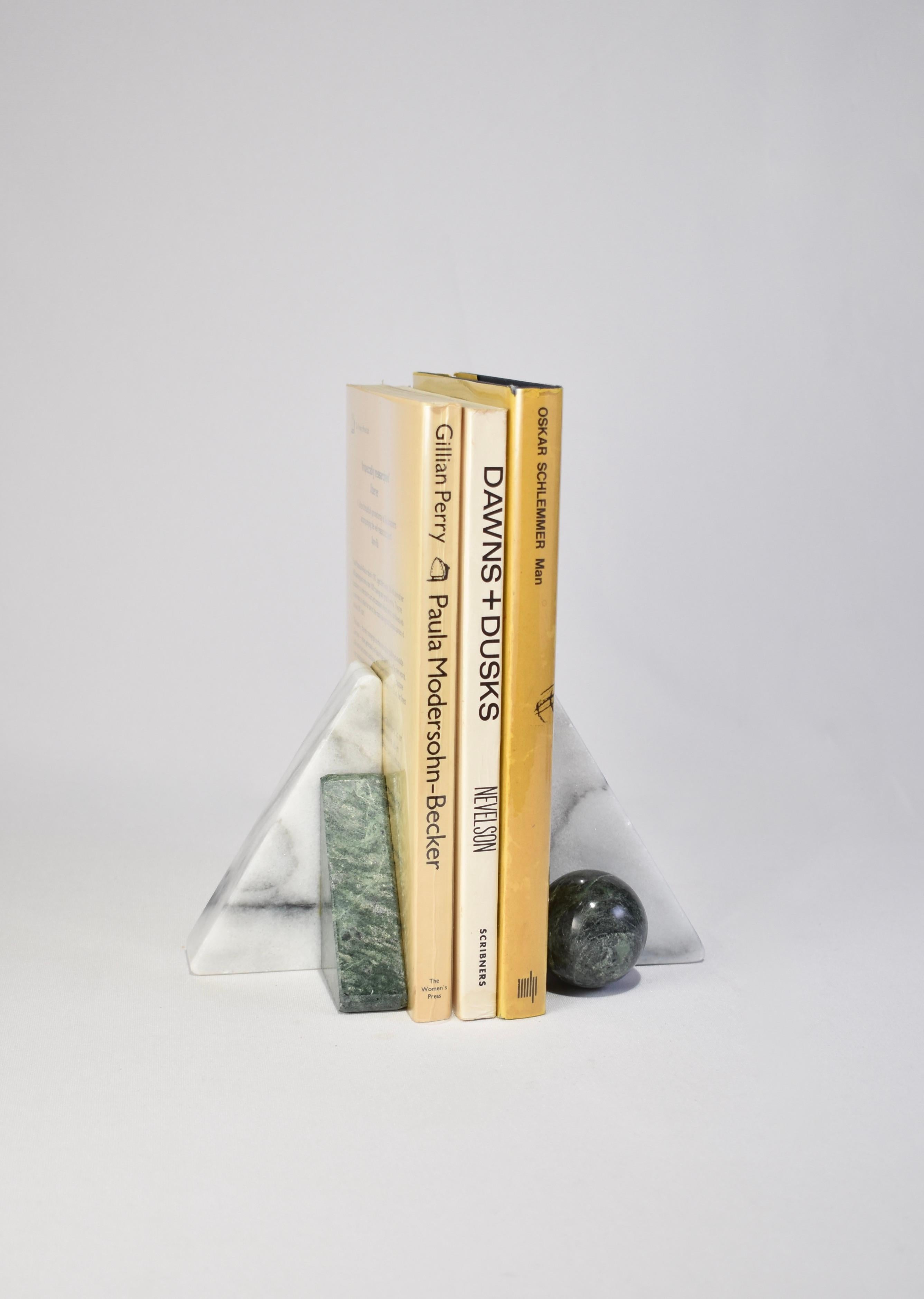 Geometric Marble Bookend Set 1