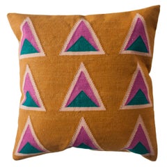 Geometric Maya Ochre Modern Throw Pillow Cover