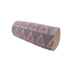 Geometric Maya Triangles Bolster Pillow, Purple