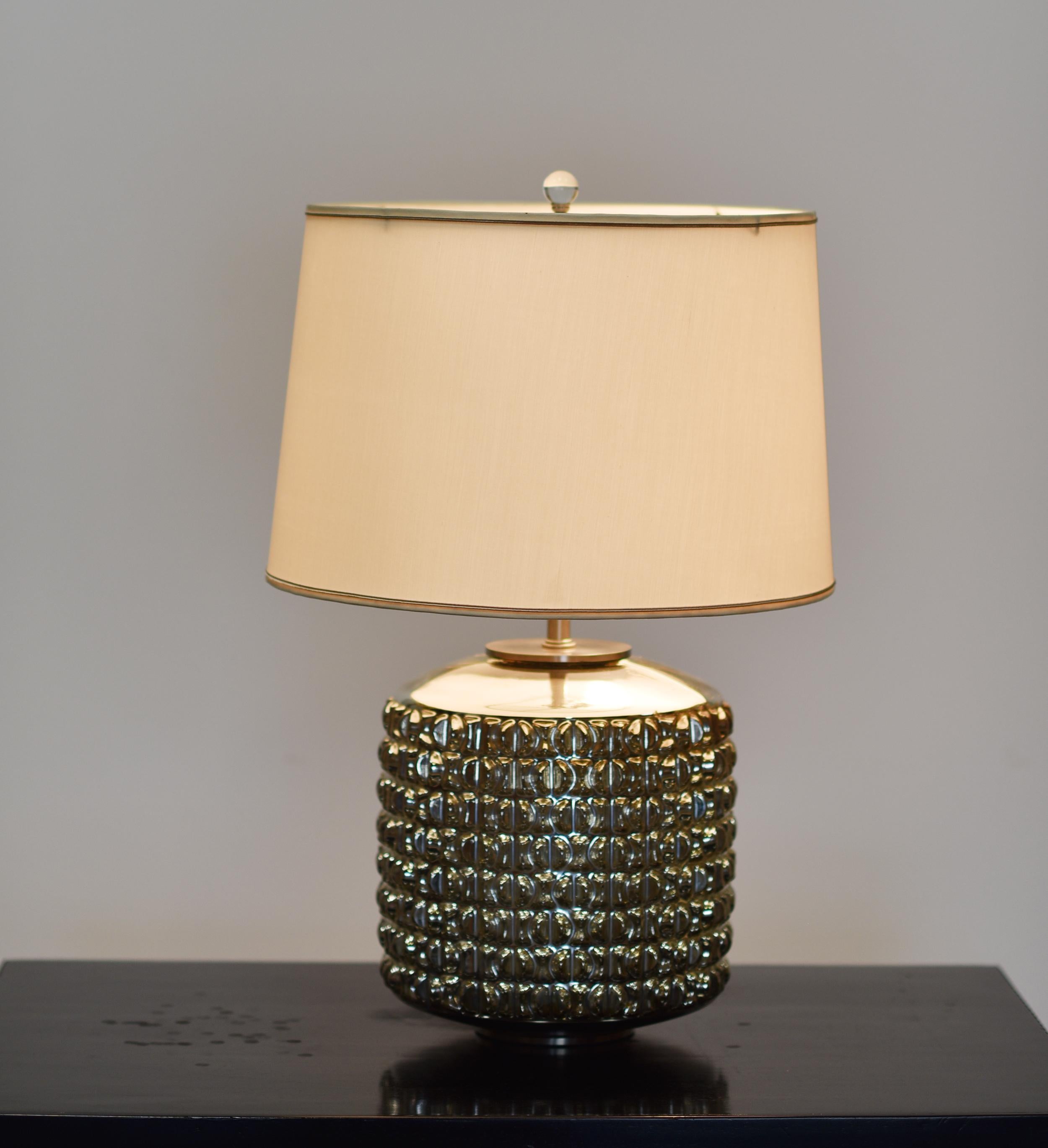 American Geometric Mercury Glass Cylinder TABLE LAMP For Sale