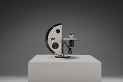 Geometric Metal and Chrome Table Lamp By Esperia, Italy 1970s