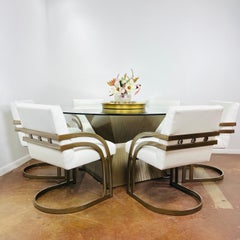 Geometric Metal Pedestal Base Dining Table