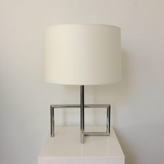 Geometric Metal Table Lamp, circa 1970, Italy
