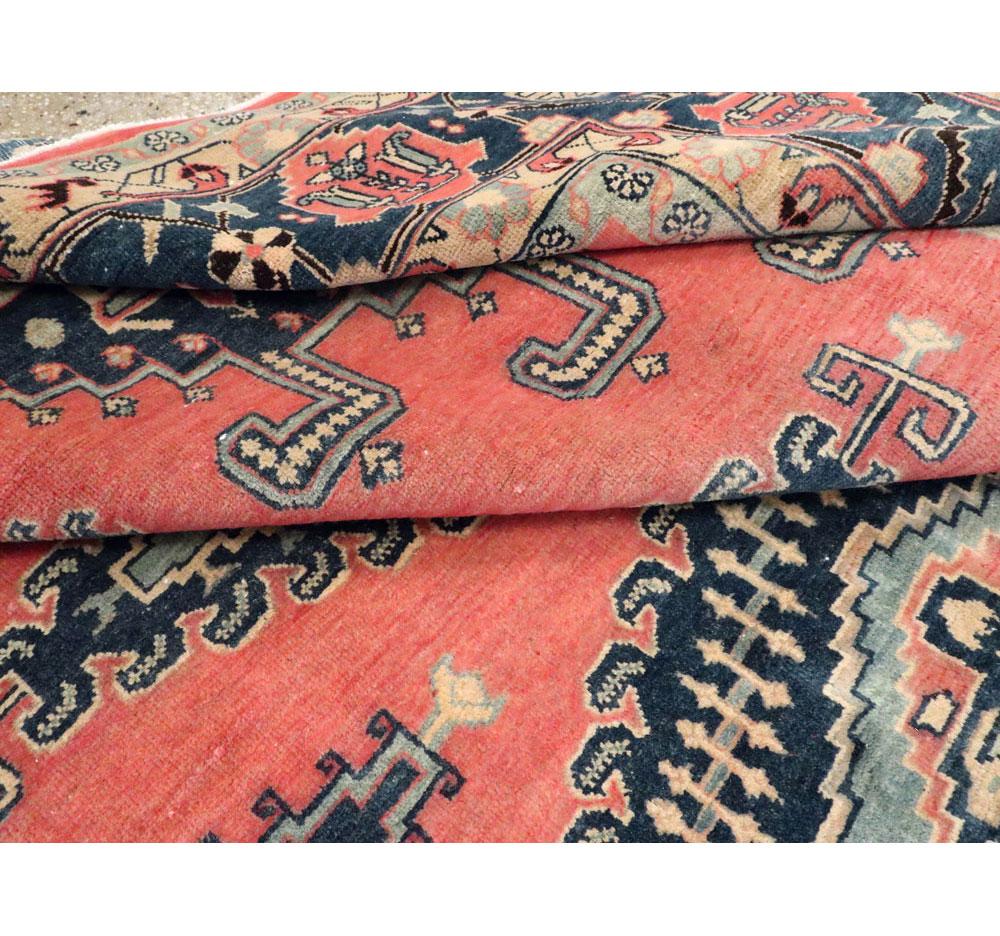 Geometric Mid-20th Century Handmade Persian Veece Large Room Size Carpet For Sale 4